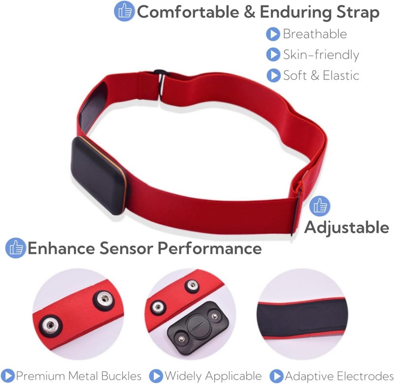 FUREHON Polar H10 Replacement Chest Strap, Adjustable Heart Rate Monitor Strap Compatible with Polar H9/H7, Garmin, Wahoo TICKR, Coospo & More - Comfortable, Anti-Slip HR Strap for Fitness Training - Image 5